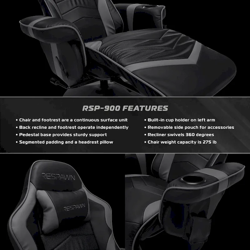 RESPAWN 900 Gaming Recliner - Reclining Gaming Chair with Footrest, Gaming Chair Recliner