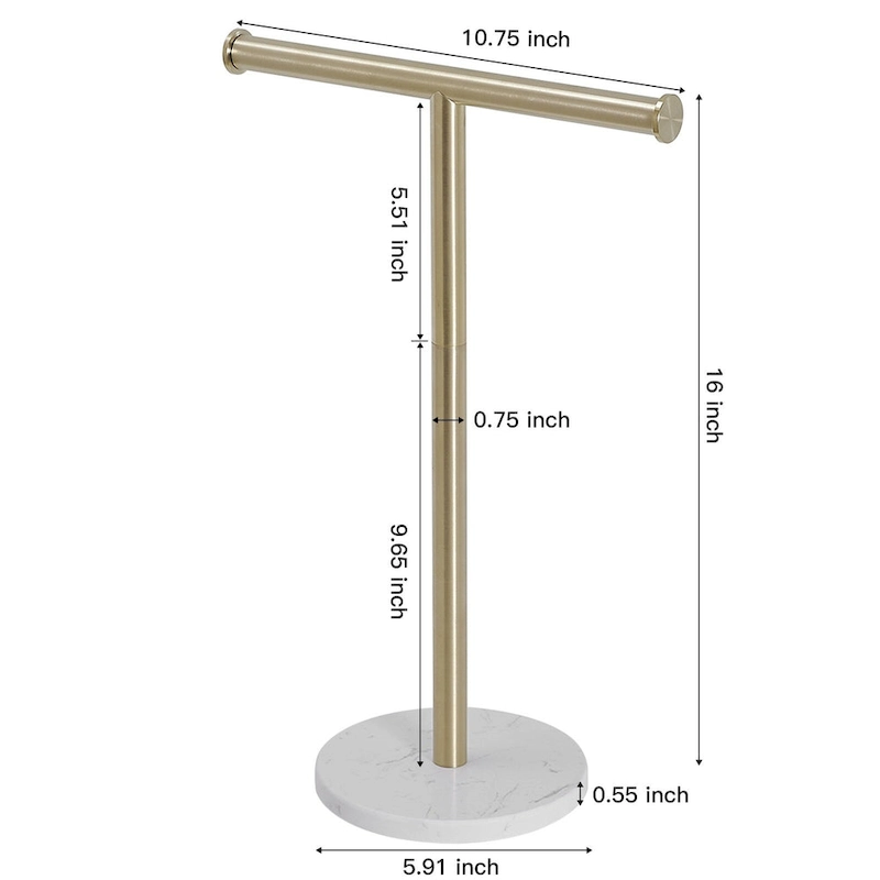 T-Shape Towel Rack With Natural Marble Base