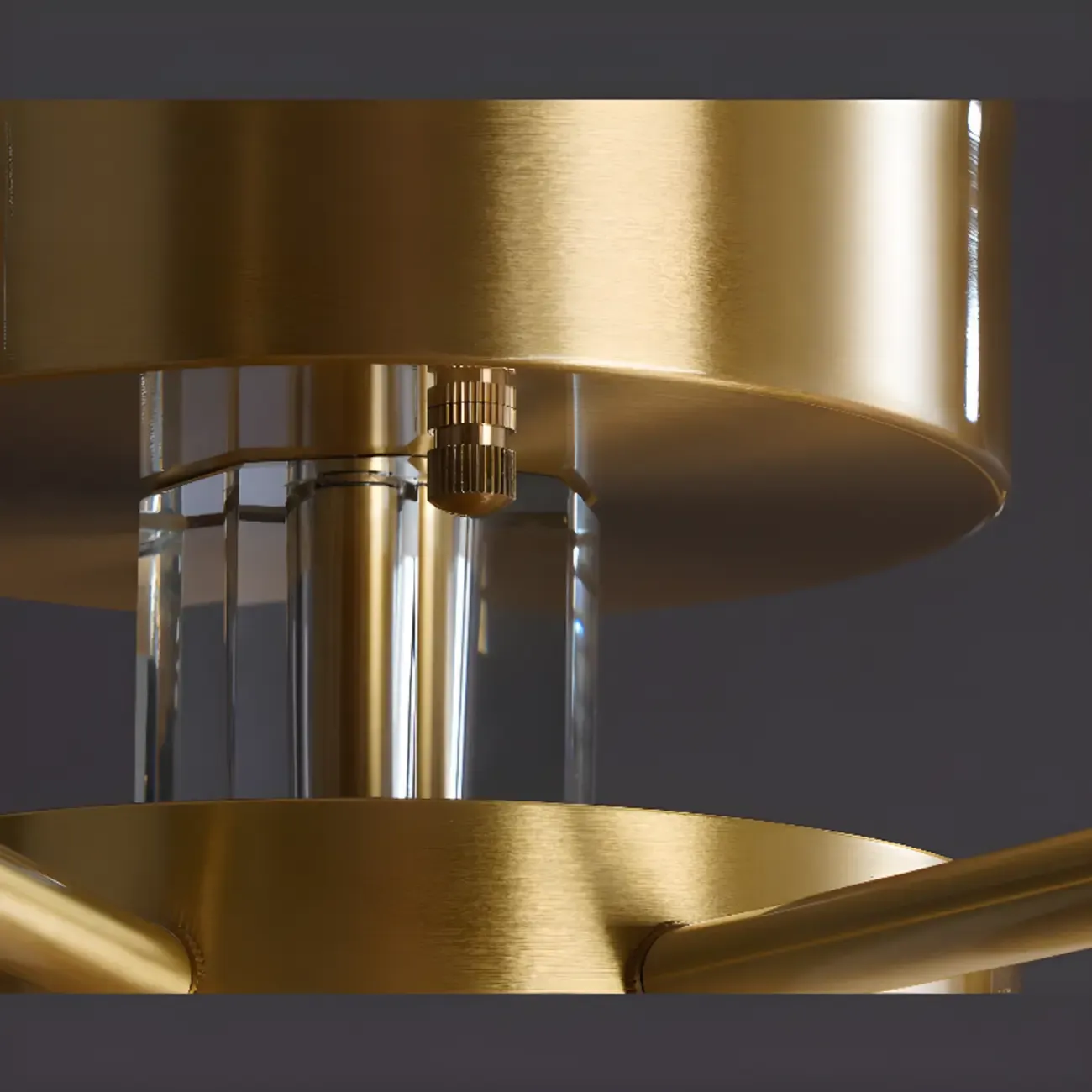 Gold Sputnik Crystal Semi Flush Dimmable LED Ceiling Light