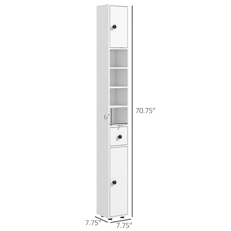 Tall Bathroom Storage Cabinet,Narrow Toilet CabinetAdjustable Shelves