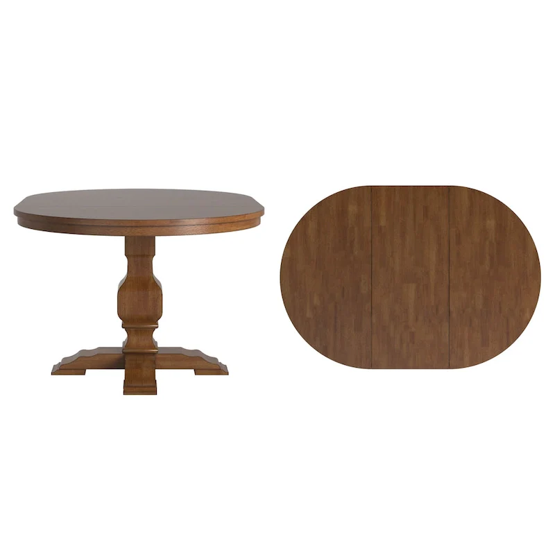 Two-Tone Oval Solid Wood Extending Dining Table