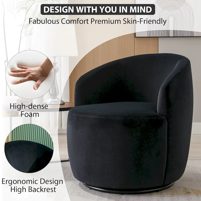 Ouyessir Modern Teddy Upholstered Swivel Barrel Chair(Set of 2)