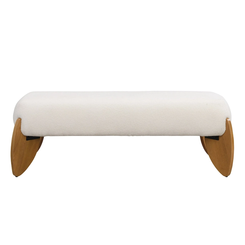 Christopher Knight Home - Clara White Boucle Ottoman Bench - 48 W x 19.5 D x 17 H