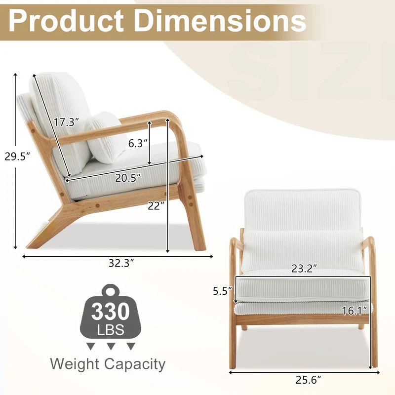 Mid Century Modern Upholstered Accent Chair