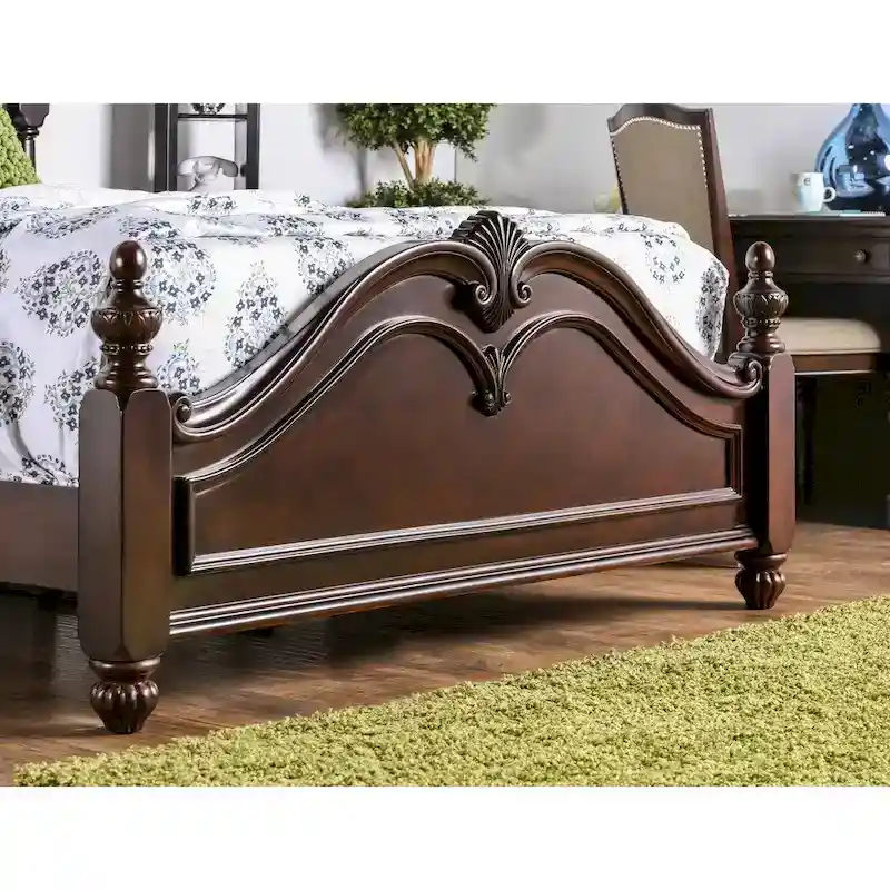 Furniture of America Diva Cherry Solid Wood Four Poster Bed