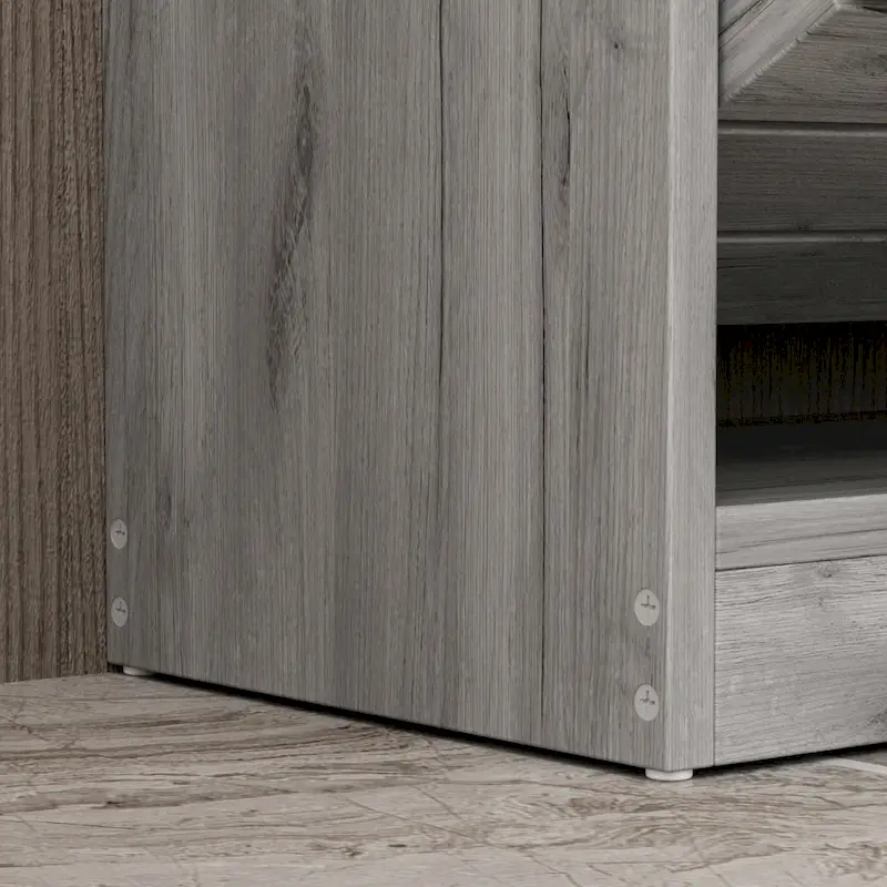 6-12 Pair Shoe Storage Cabinet Two Drawer Space Saving Grey/Oak