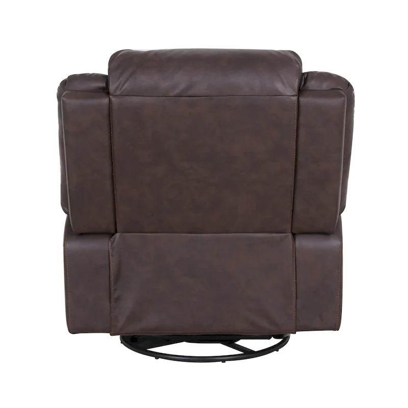 Malic Tufted Faux Leather Swivel Recliner by