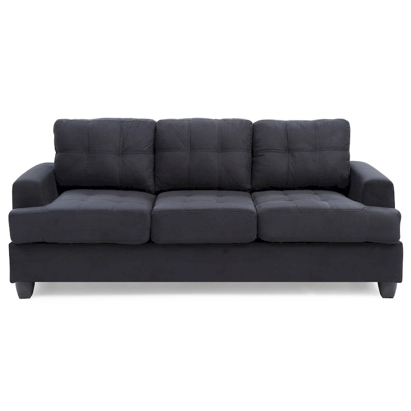 Sandridge 79 in. W Flared Arm Microfiber Straight Sofa - 34L x 79W x 36H