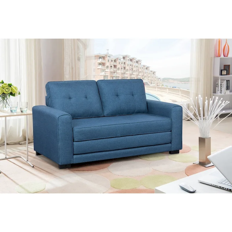 Daisy Modern Fabric Loveseat and Sofa Bed