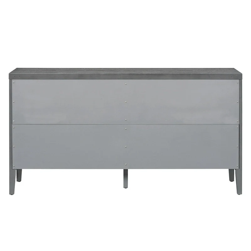 Retro Sideboard with Circular Groove Design Metal Handle
