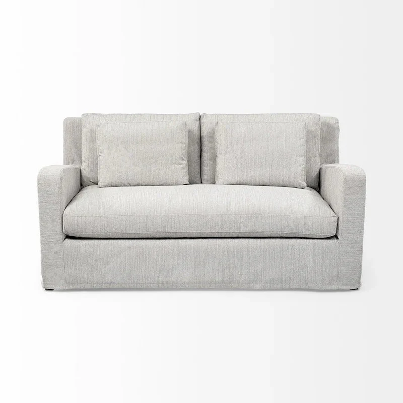Denly I Beige Slipcover Two Seater Sofa