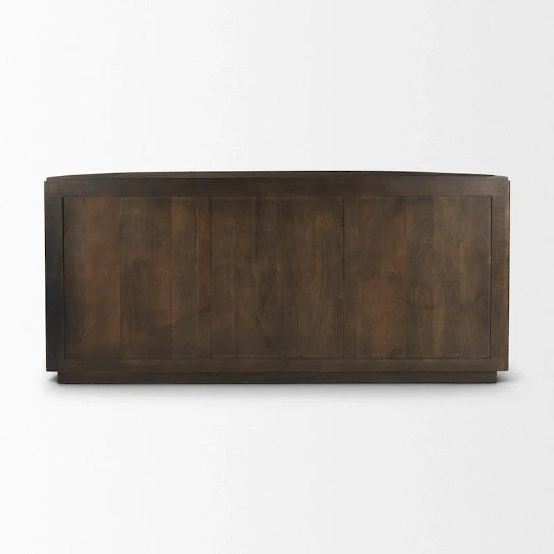 Dark Brown Solid Wood Fluted Sideboard - 72.0L x 18.5W x 32.0H