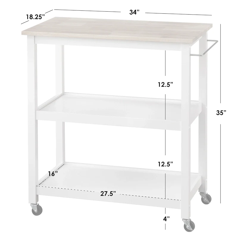 Simple Living Janelle Rolling Kitchen Cart