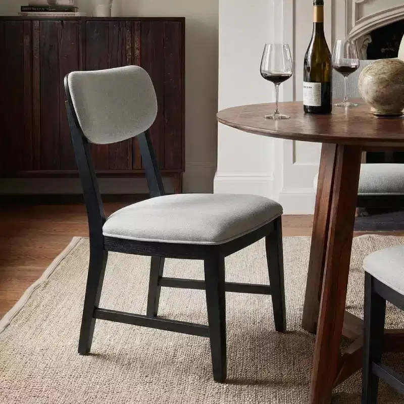 Solid Wood Dining Chairs with Ergonomic Backrest and 3.3 Thick Cushion, for Dining Room & Living Room