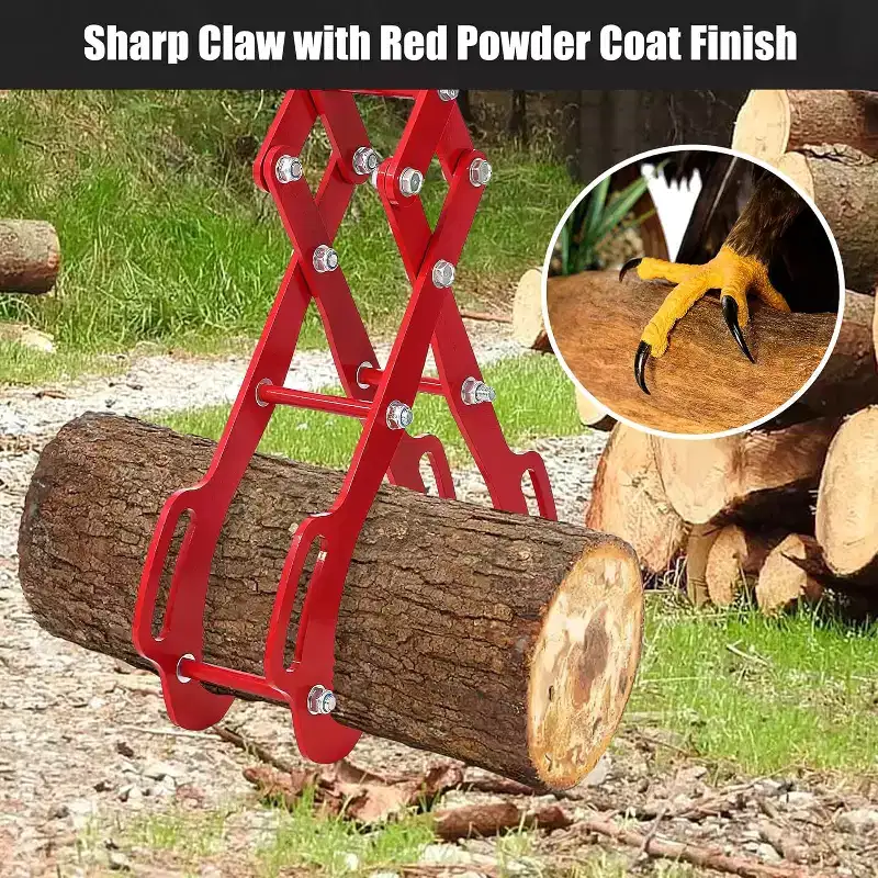 Garvee 28 Inch Heavy Duty Log Lifting Tongs, 4-Claw Steel Grabber with Swivel Head, Wood Lifting & Dragging Tool, 3000LB Capacity