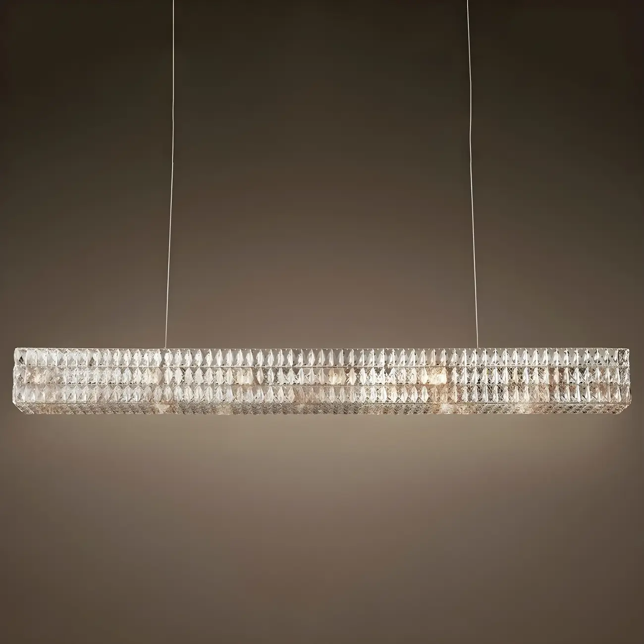 Modern Clear Crystal Rectangular Pendant Light