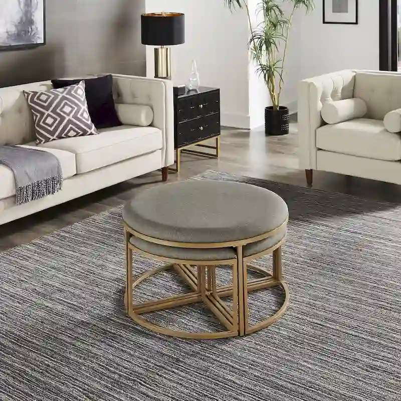 Coffee Table with Nesting Stools