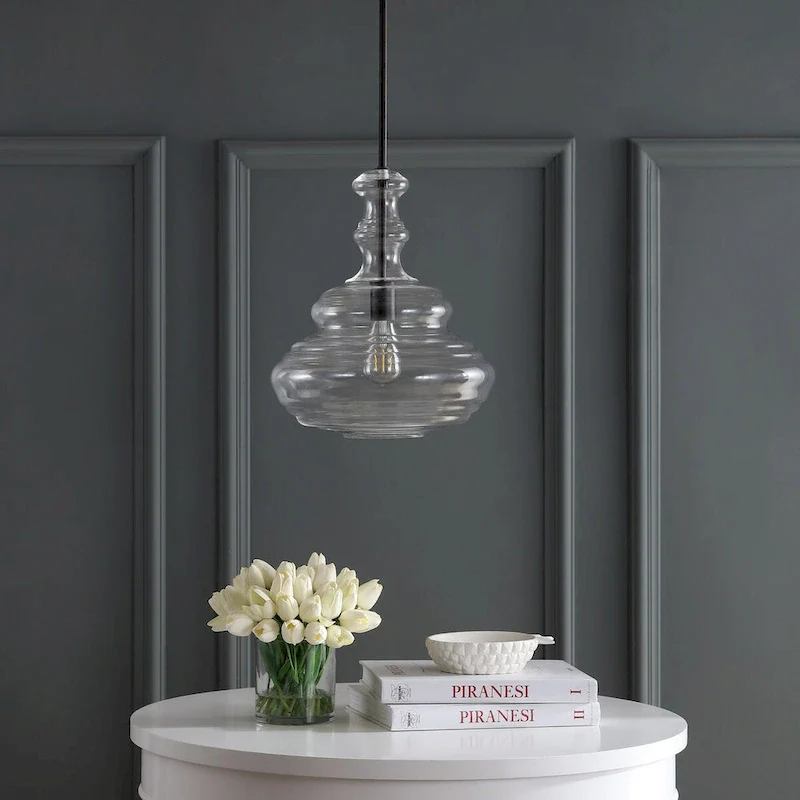 Monkey 13.37  Glass/Metal LED Pendant, by JONATHAN Y