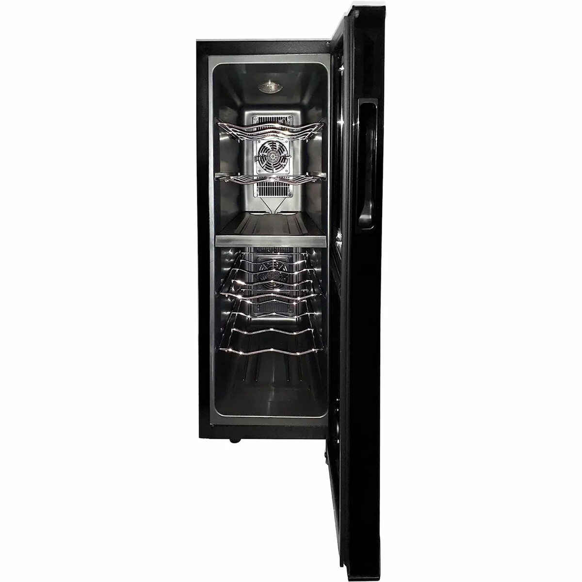 Koblenz 12-Bottle Wine Cooler Free Standing Dual Zone Wine Fridge and Chiller - Black