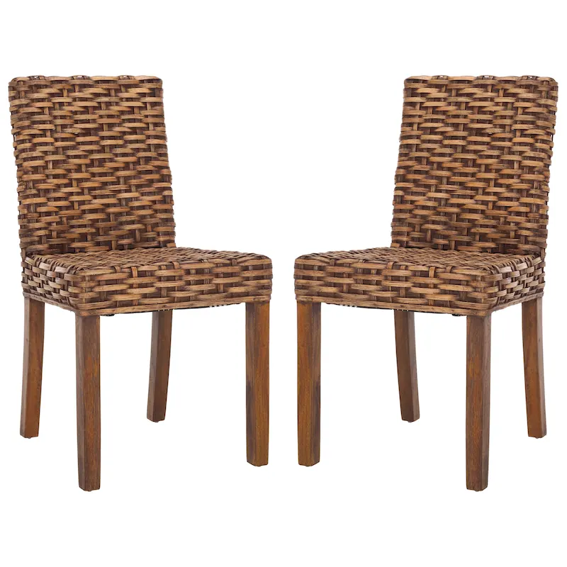 SAFAVIEH Luana Dining Unfinished Natural Wicker Dining Chair (Set of 2) - 19 x 22.5 x 34.5 - 19W x 23D x 35H