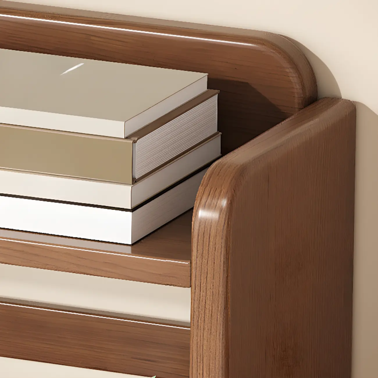 Rectangle Multi-Shelf Open Back Brown Wood Bookcase