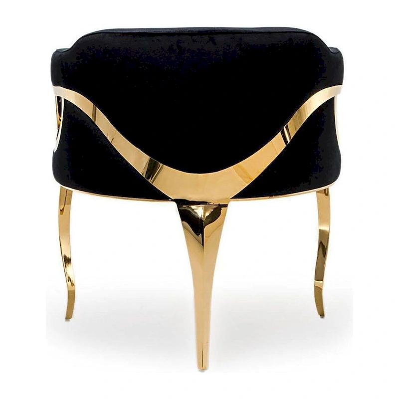 Caprice Titanium Gold Stainless Steel Dining Chair