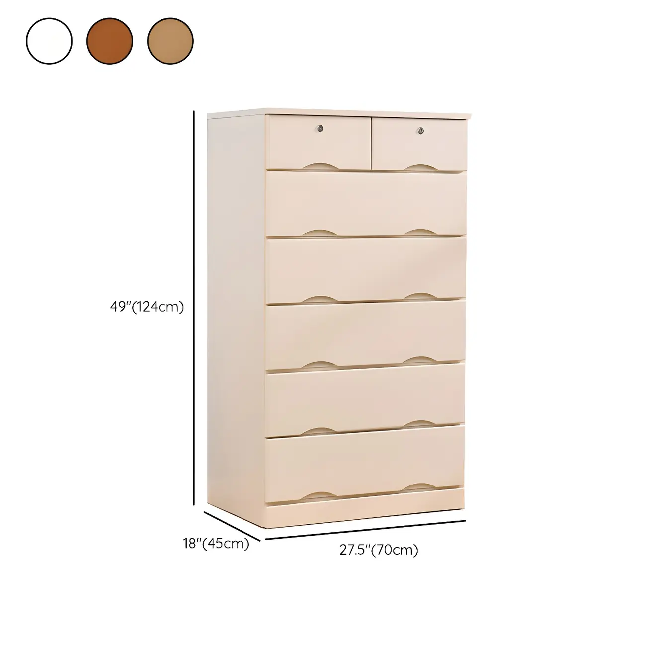 Stylish White Wooden Dressers with Soft Close Drawers