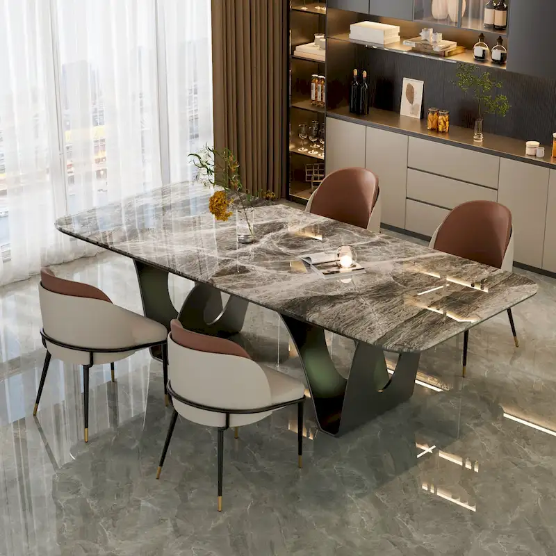 Set of 2 Microfiber Leather Upholstered Dining Chairs with Metal Legs - 20x21x32