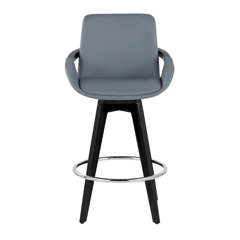 Carson Carrington Pugo Fixed-Height Counter Stool with Black Wood Base (Set of 2)