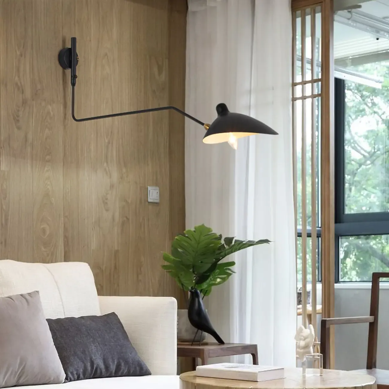 Modern Metal Industrial 2-Light Swing Arm Wall Light