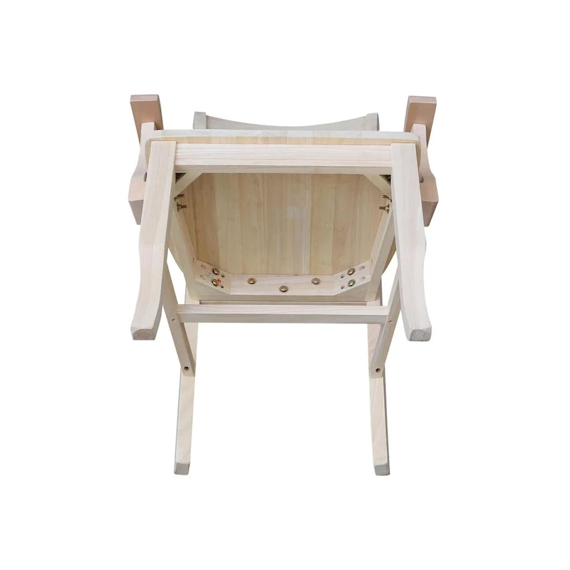 Solid Wood Double X-Back Dining Chair with Arms