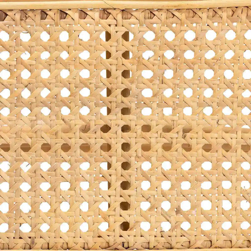 Septa Modern Bohemian Natural Brown Rattan Accent Bench