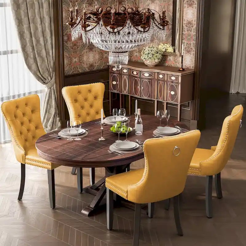 Modern Tufted Velvet Side Dining Chairs (Set of 4)