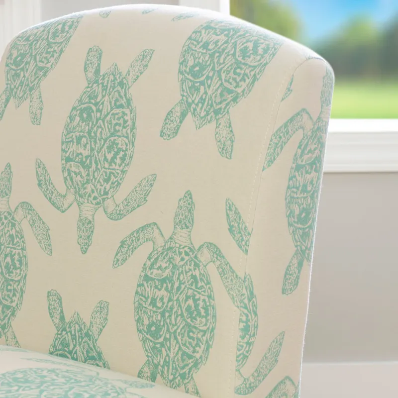 Terrapin Upholstered Turtle Pattern Accent Chair