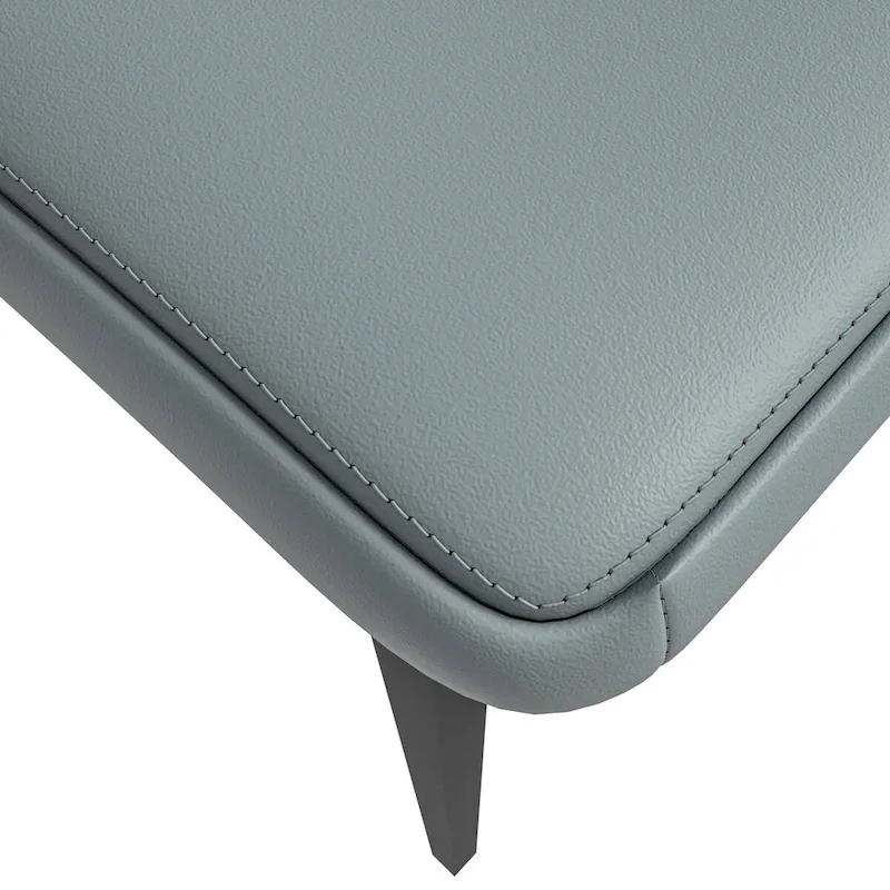 PU Leather Dining Chair – Brown/Grey/Blue Grey/Green Blue/White, Iron Legs, Single