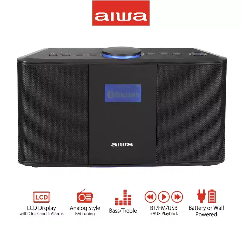 AIWA Exos 5 Wireless Bluetooth Speaker with LCD Display - Black
