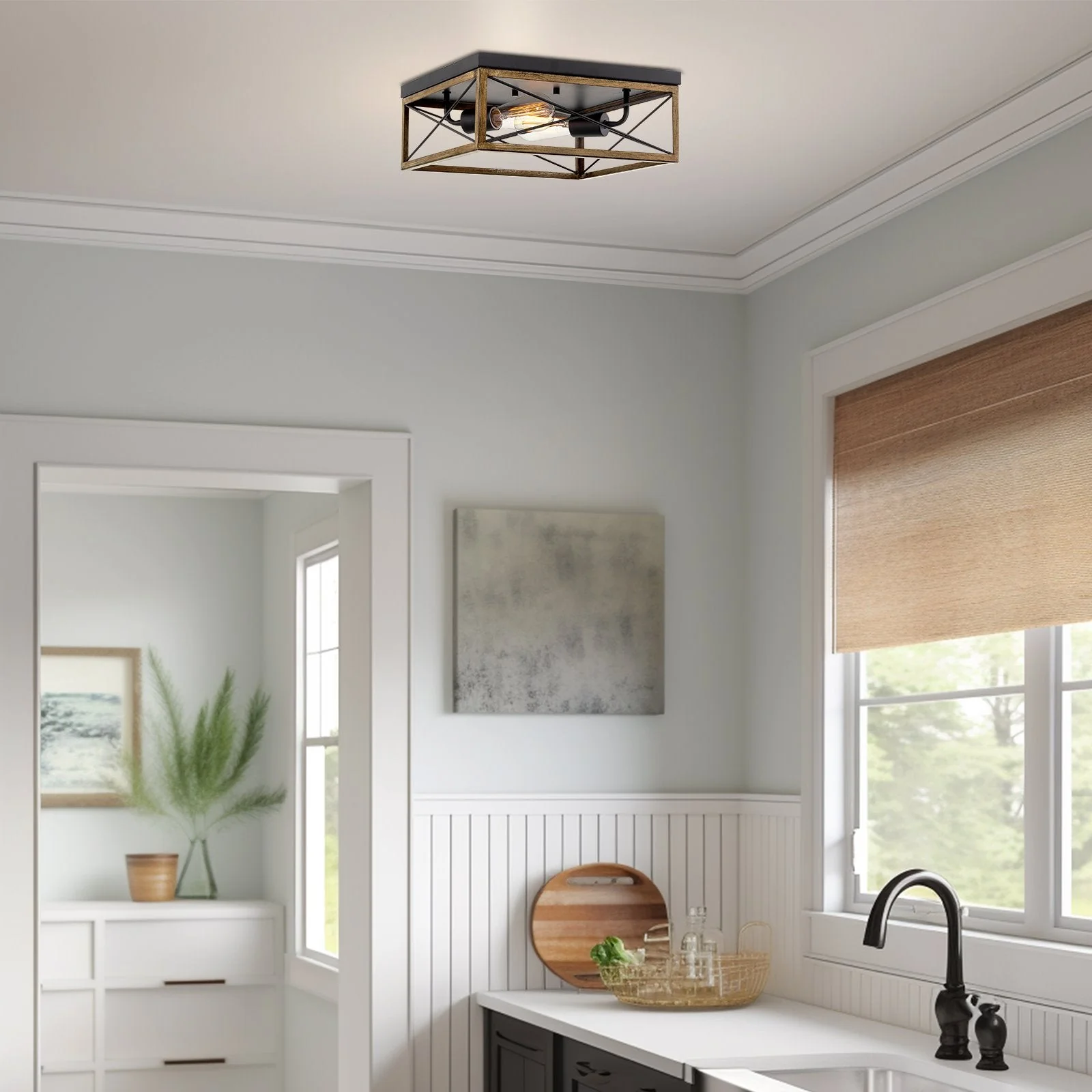 Colton 13 2-Light Modern Farmhouse Flush Mount Ceiling Light