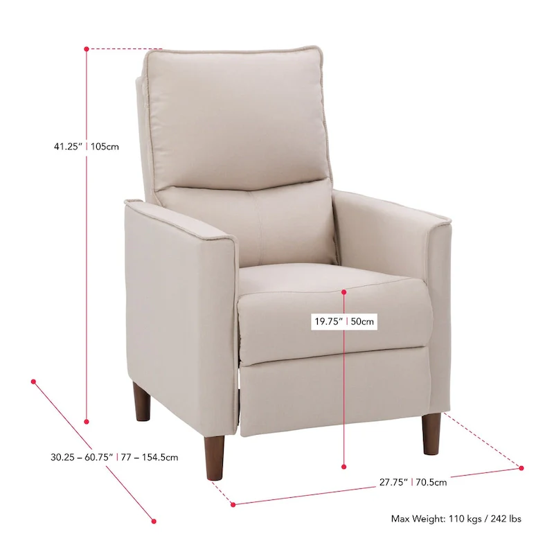 Manual Recliner Chair with Footrest