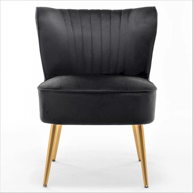 Sauter 23.2 Wide Mid-Century Modern Microfiber Accent Chair with Metal Leg