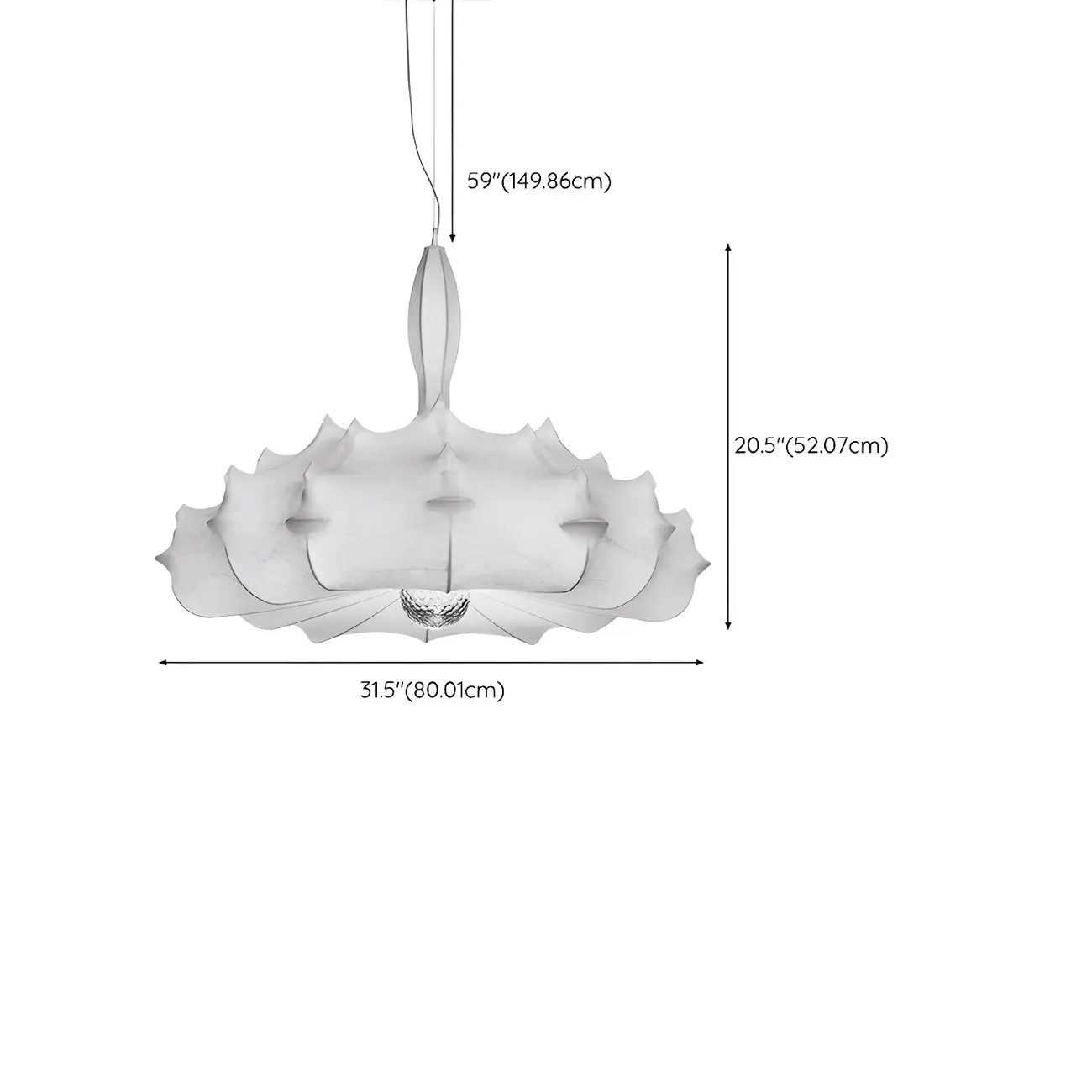 Modern White Flower-Shaped Drum Chandelier Height Adjustable