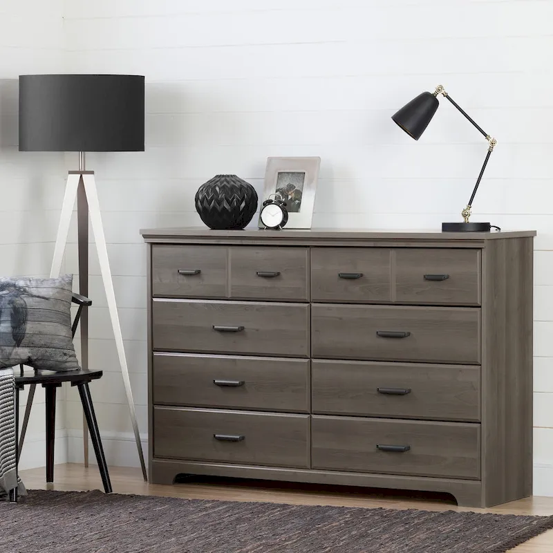 8-Drawer Dresser - Grey Maple/Weathered Oak