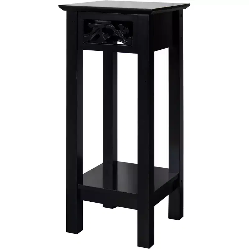 eHemco Plant Decorating Stand End Table Side Table with Storage Shelf, 10 by 10 by 23.7 Inches