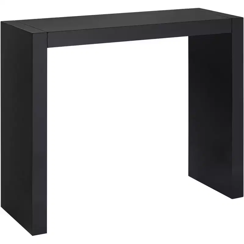 55 Downing Street Modern Minimalist Gloss Black Rectangular Bar Table 60 x 18 for Spaces Living Room Kitchen Bedroom Bedside Entryway House Bathroom