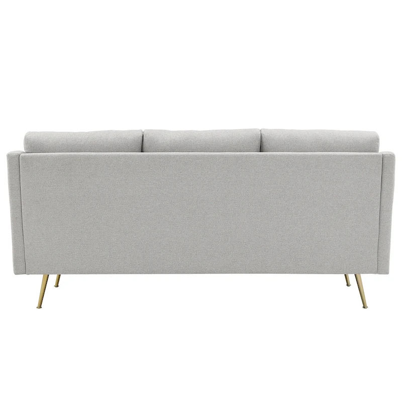 Cade Grey Fabric Sofa with Gold Metal Legs by iNSPIRE Q Modern