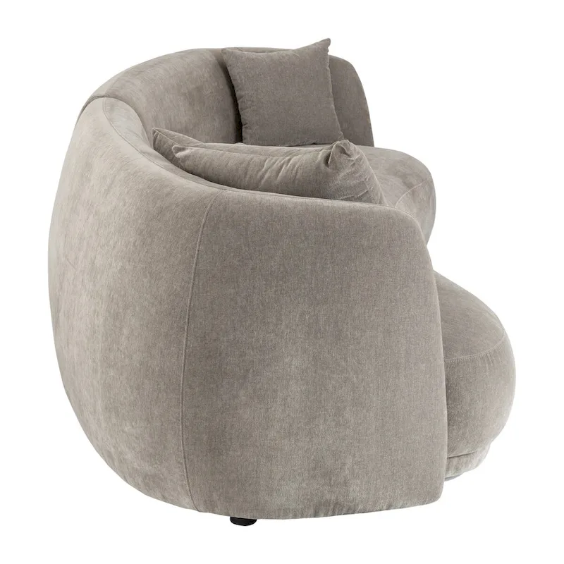 Neutral Modern 4-Seat Rectangle Curved Sofa – 117 x 49 x 31