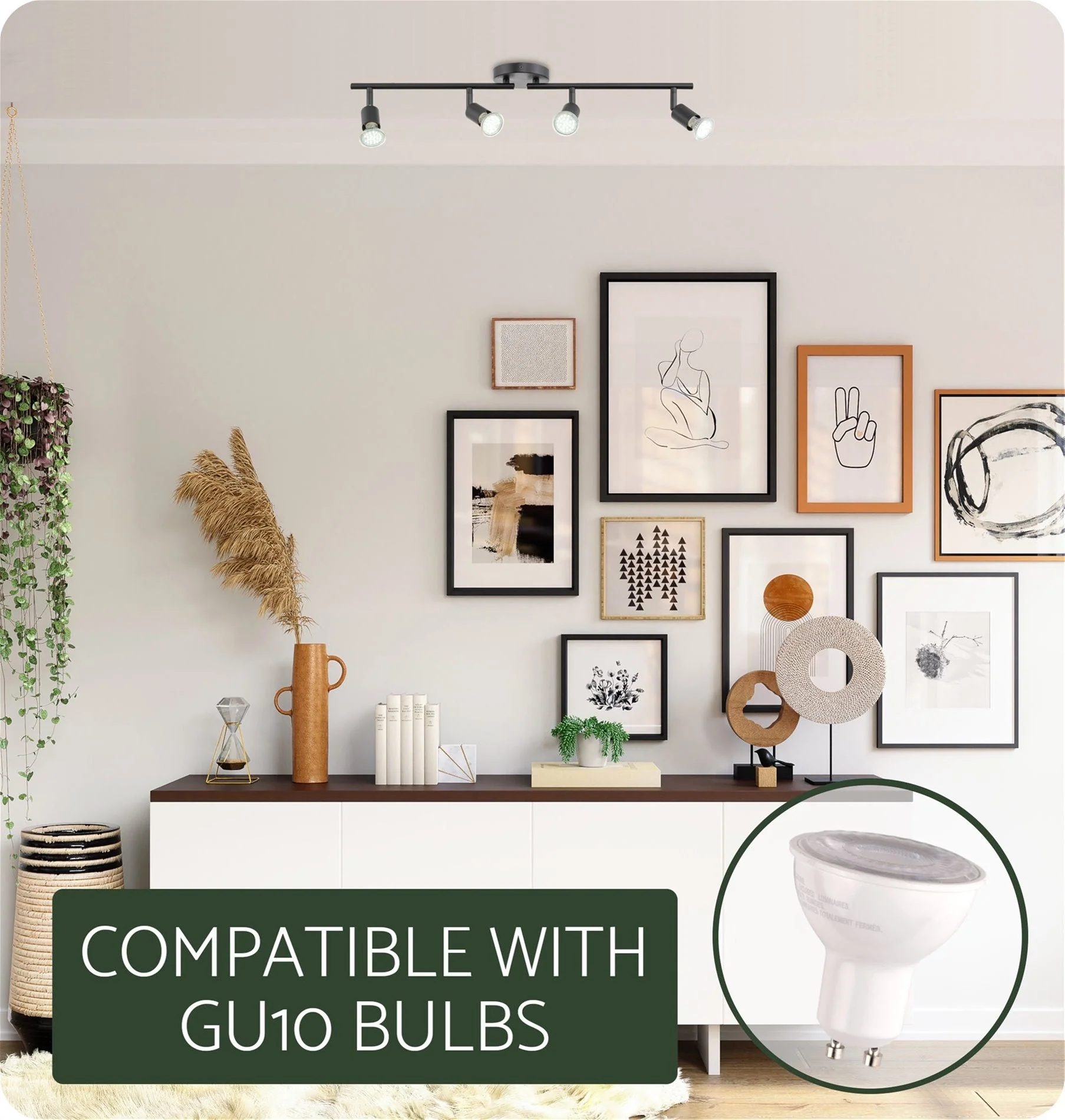 Langford 27 Modern 4-Light Directional Track Wall / Ceiling Light