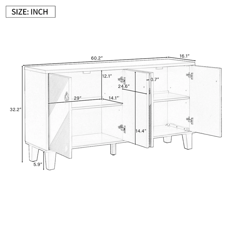 60 Light Luxury Sideboard Cabinet