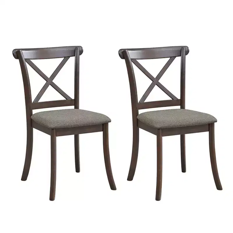 Vatros Wooden Dining Chairs Set of 2, Modern Upholstered Dining Room Chair