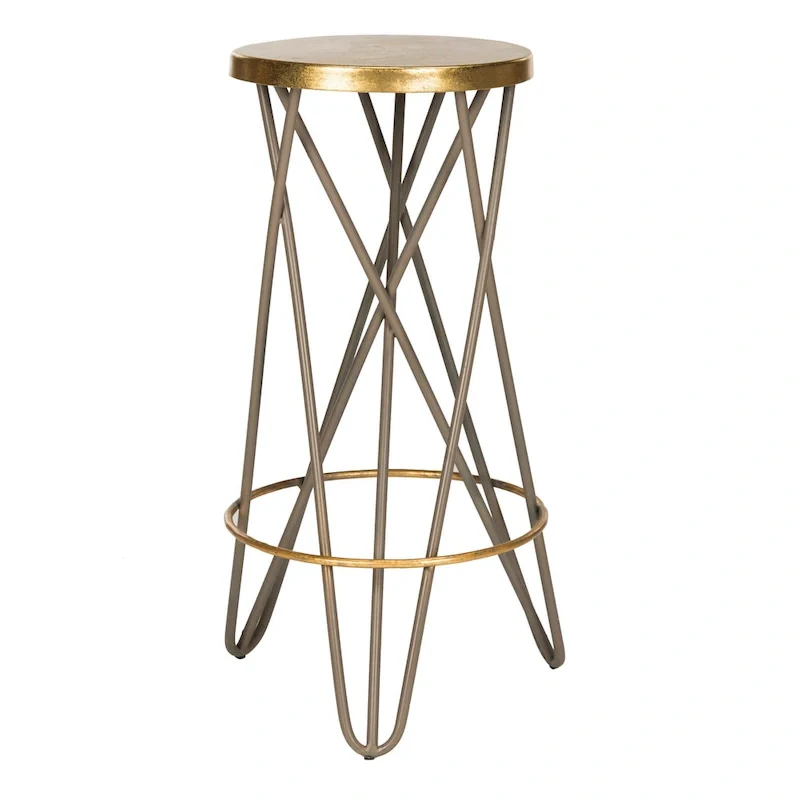 SAFAVIEH Elissa 30 Inch Gold Leaf Bar Stool - 18  x 18  x 30  - 18Wx18Dx30H