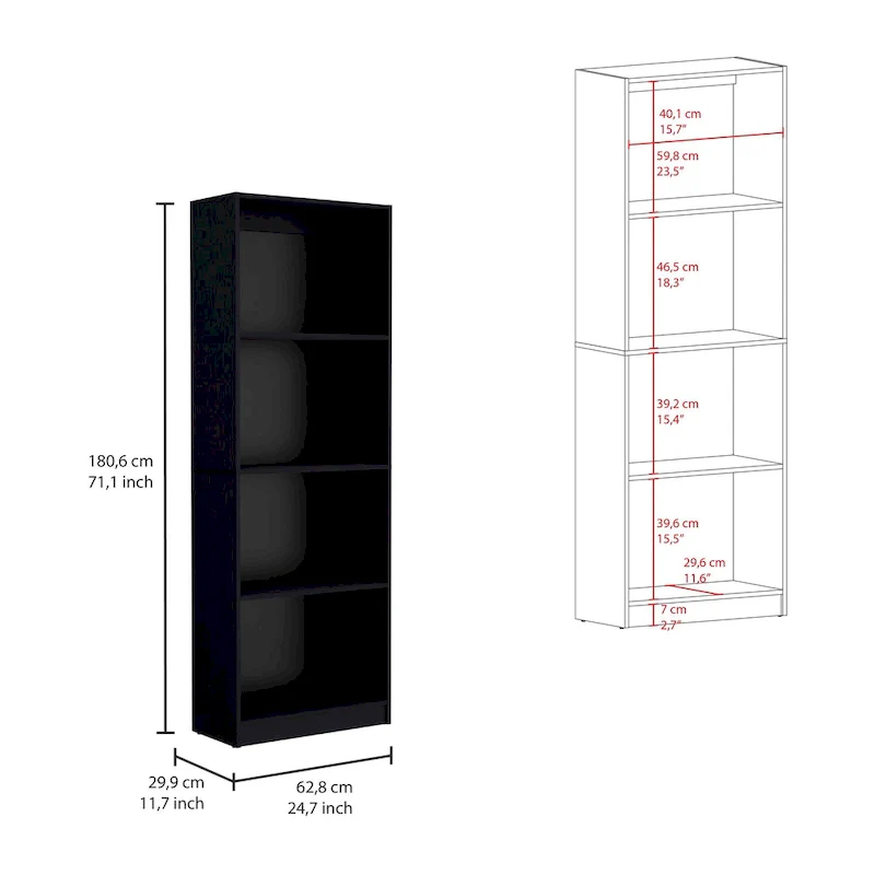3pc Bookcase set 74 Wide 4-Shelf Double Cabinet